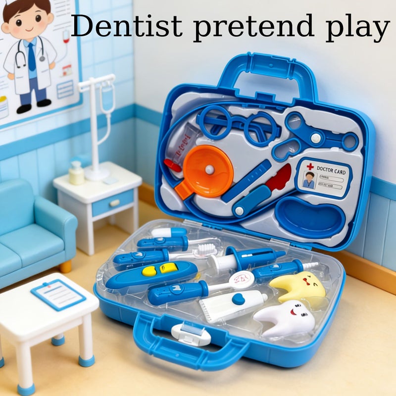 Pink Doctor Pretend Play Suitcase Dentist Role Playing Set Clean Teeth Toy for Kids - Image 5