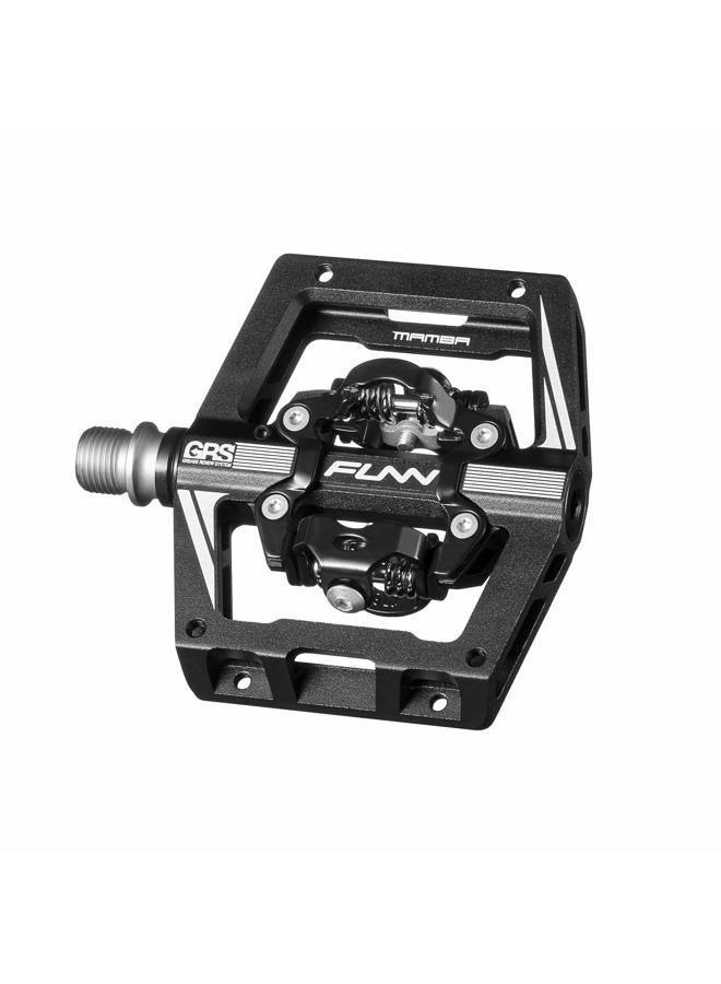 Funn Mamba S Mountain Bike Clipless Pedal Set - Double Side Clip Compact Platform MTB Pedals, SPD Compatible, 9/16-inch CrMo Axle (Black) - Image 1