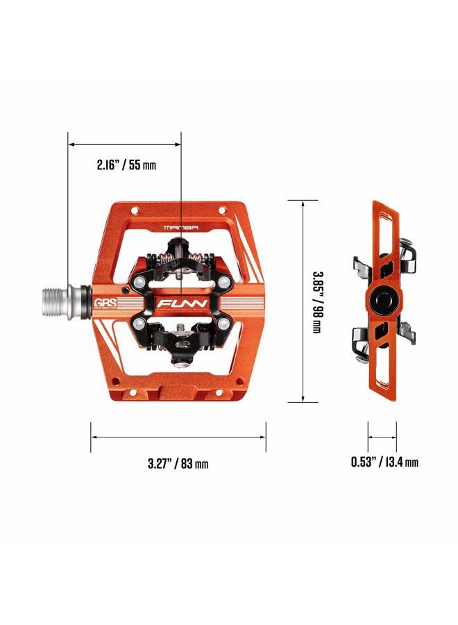 Funn Mamba S Mountain Bike Clipless Pedal Set - Double Side Clip Compact Platform MTB Pedals, SPD Compatible, 9/16-inch CrMo Axle (Black) - Image 3