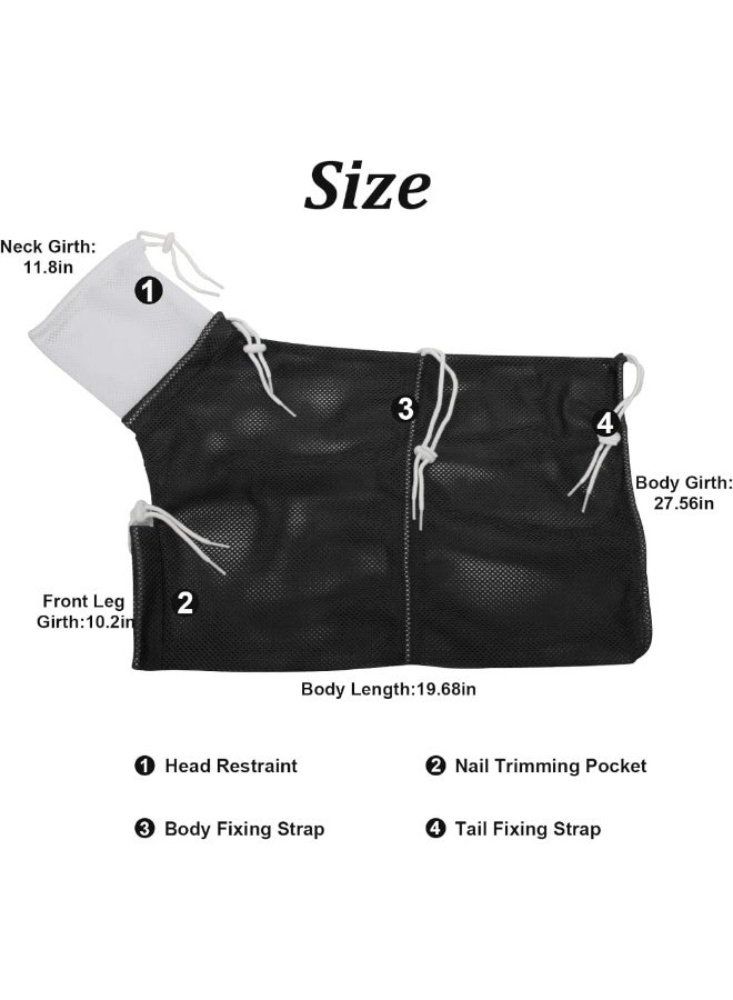 Cat Bathing Bag, Breathable Mesh, Anti-Scratch and Adjustable, for Nail Trimming, Soft Polyester Material - Image 2
