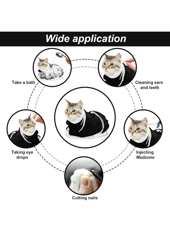 Cat Bathing Bag, Breathable Mesh, Anti-Scratch and Adjustable, for Nail Trimming, Soft Polyester Material - Image 4