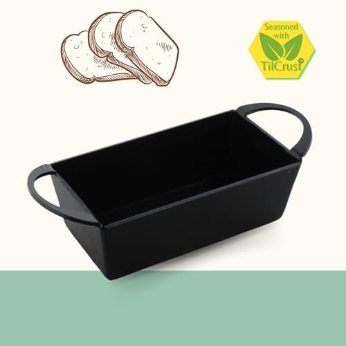 TRILONIUM Triple Seasoned Iron Bread Mould Pan 20Cms, Weighs 1.4 Kgs,Black - Image 3