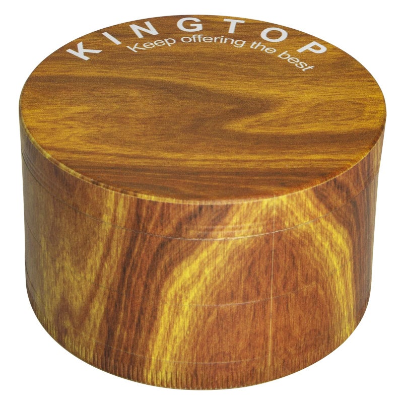 KINGTOP Grinder, Large 3" Spice Grinder (Wood Grain Brown) - Image 1