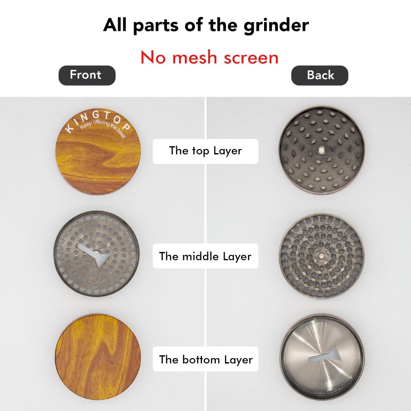 KINGTOP Grinder, Large 3" Spice Grinder (Wood Grain Brown) - Image 2
