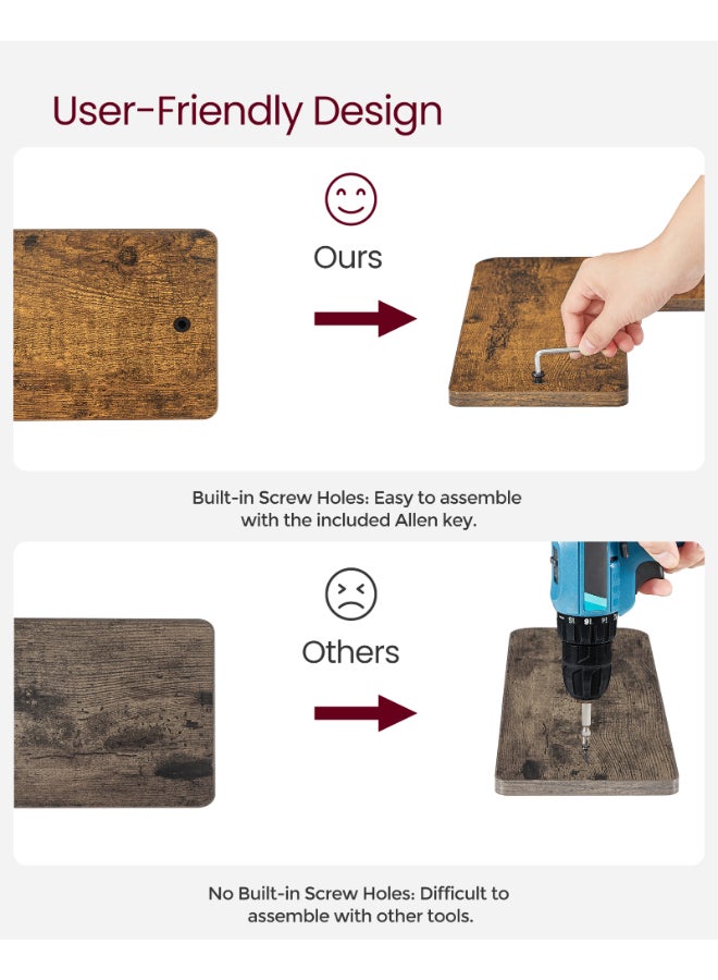 VASAGLE Corner Shelves, Set of 2 L-Shaped Wall Floating Shelves, Industrial Style, for Living Room, Bedroom, Kitchen, Rustic Brown and Black - Image 5