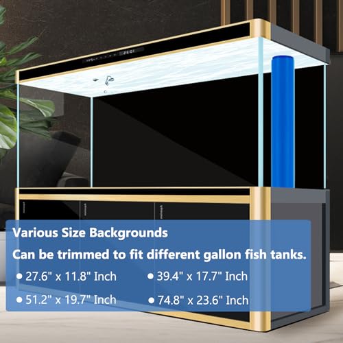XCNO Aquarium Background Static Cling Black Fish Tank Background Wallpaper Fish Tank Backdrop Vinyl Aquarium Poster Background 39 x 18 in - Image 3