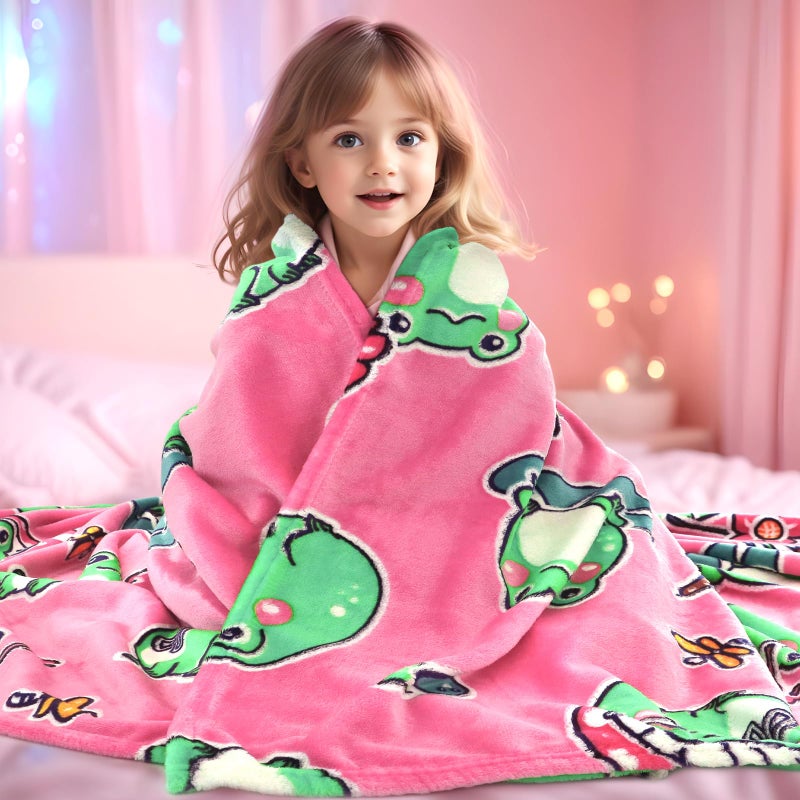 HWING Glow in The Dark Frog Blanket Cute Frog Gifts for Girls Women Frog Stuff Frog Decor for Bedroom Mushroom Frog Throw Blanket - Image 4