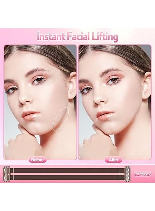 بيوينتي 2 PCS Face Lift Tape Invisible Facelift Tape for Face Invisible with Bands Face Tape Lifting Invisible with String Face Lift Bands with Hair Clips Facelift Bands with Clips Adjustable Double BB Card - Image 3