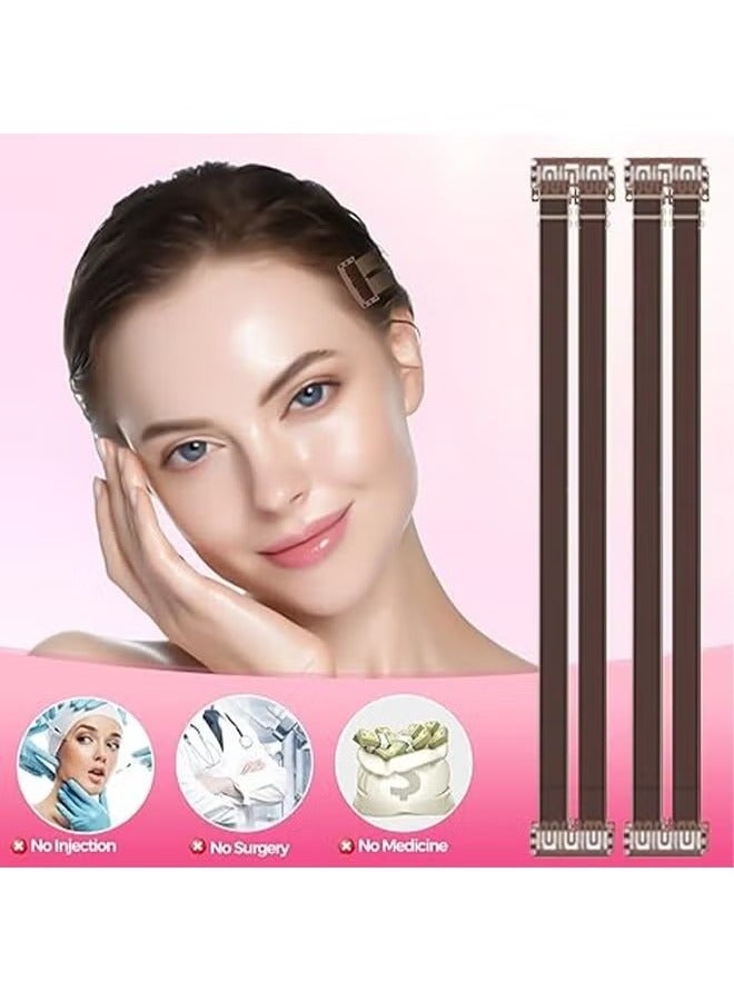 بيوينتي 2 PCS Face Lift Tape Invisible Facelift Tape for Face Invisible with Bands Face Tape Lifting Invisible with String Face Lift Bands with Hair Clips Facelift Bands with Clips Adjustable Double BB Card - Image 5