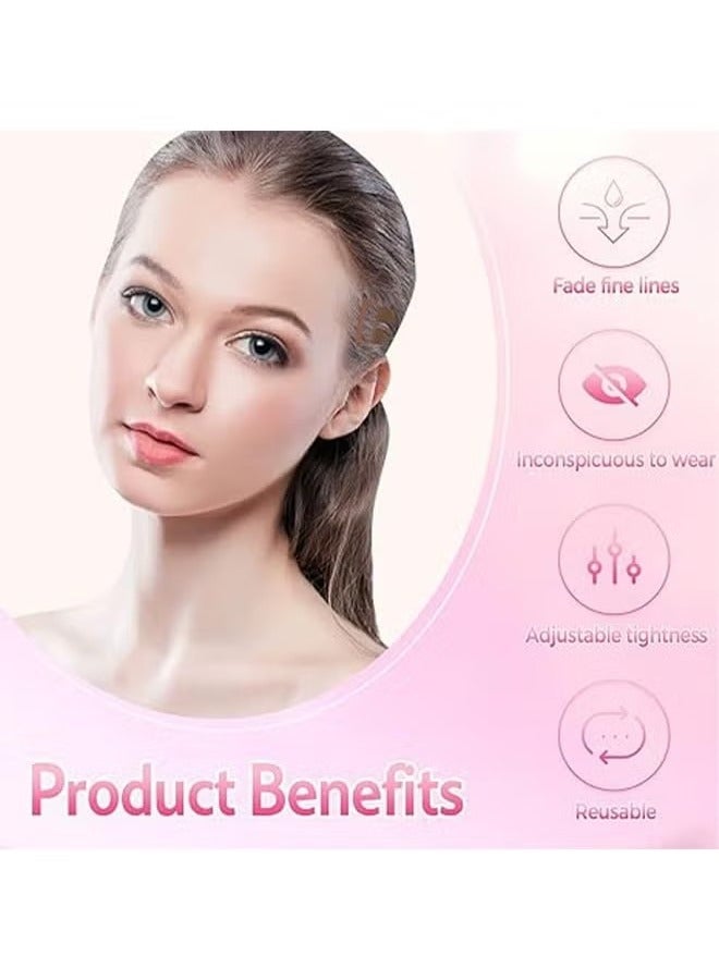 بيوينتي 2 PCS Face Lift Tape Invisible Facelift Tape for Face Invisible with Bands Face Tape Lifting Invisible with String Face Lift Bands with Hair Clips Facelift Bands with Clips Adjustable Double BB Card - Image 4