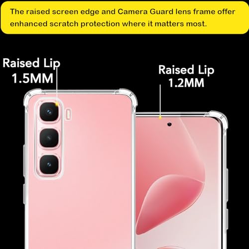 USTIYA Case for Infinix Hot 60 Pro + Pro Plus Clear TPU Four Corners Military-Grade Protection Cover Transparent Soft funda - Image 3