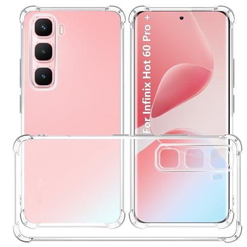 USTIYA Case for Infinix Hot 60 Pro + Pro Plus Clear TPU Four Corners Military-Grade Protection Cover Transparent Soft funda - Image 1
