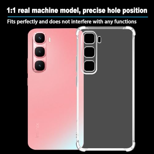 USTIYA Case for Infinix Hot 60 Pro + Pro Plus Clear TPU Four Corners Military-Grade Protection Cover Transparent Soft funda - Image 4