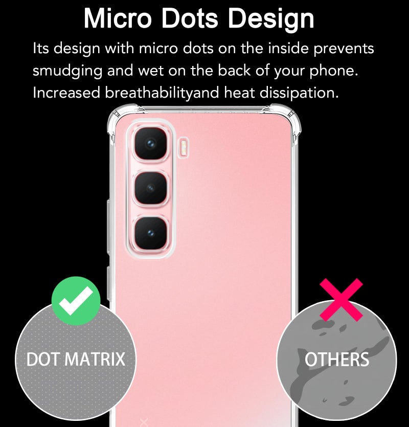 USTIYA Case for Infinix Hot 60 Pro + Pro Plus Clear TPU Four Corners Military-Grade Protection Cover Transparent Soft funda - Image 5