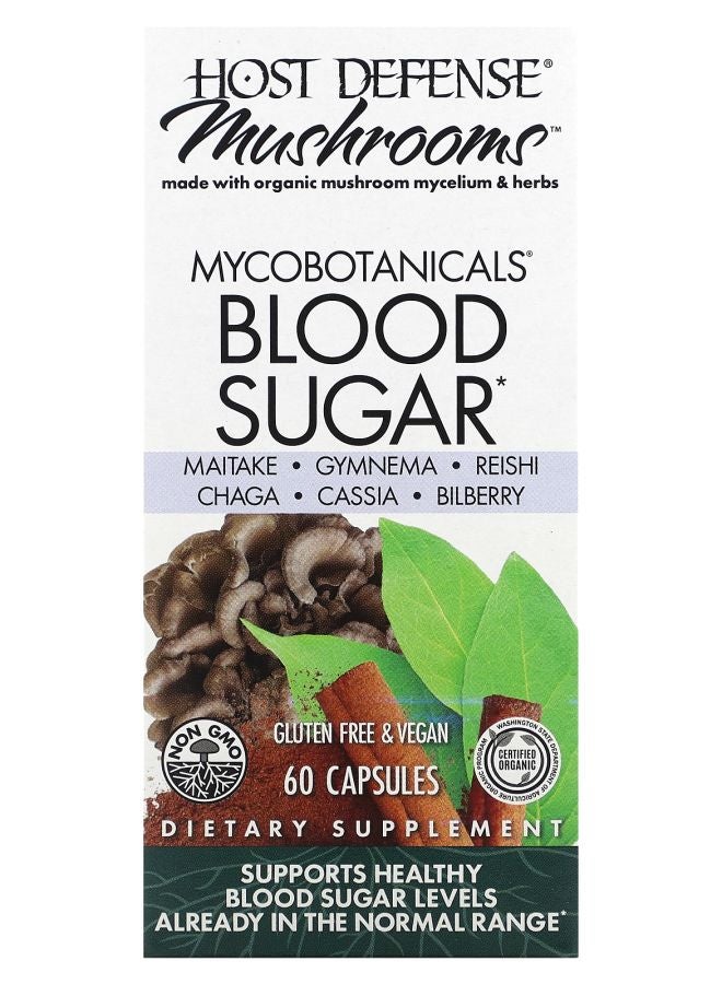 Host Defense Mushrooms MycoBotanicals Blood Sugar 60 Capsules