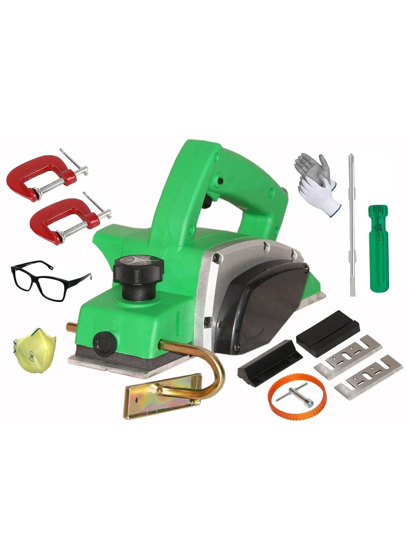 Digital Craft Digital Craft Wood Planer 1400W Machine of Carpentry HighPower MultiFunction Electric Planer Professional Woodworking Machine 82mm Electric Planer Machine6Inch 2 In 1 Screw Driver2 G Clamp  - Image 1