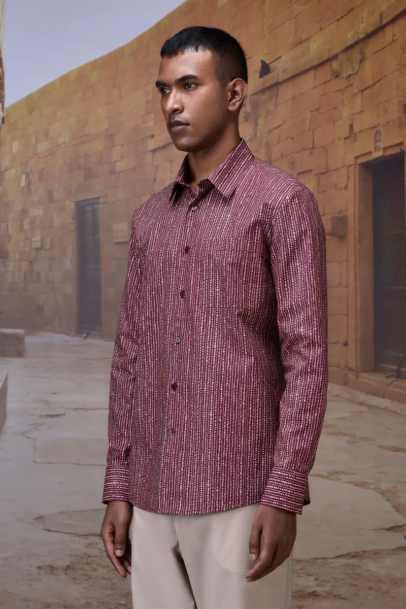 Genes Lecoanet Hemant Cherry Lacquer Abstract Dot Shirt