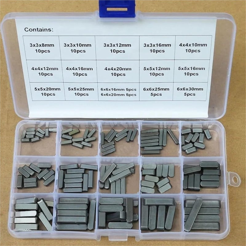 Keyway 280PCS M3 M4 M5 M6 Stainless Steel Parallel Flat Key Kit For Drive Shaft - Image 2