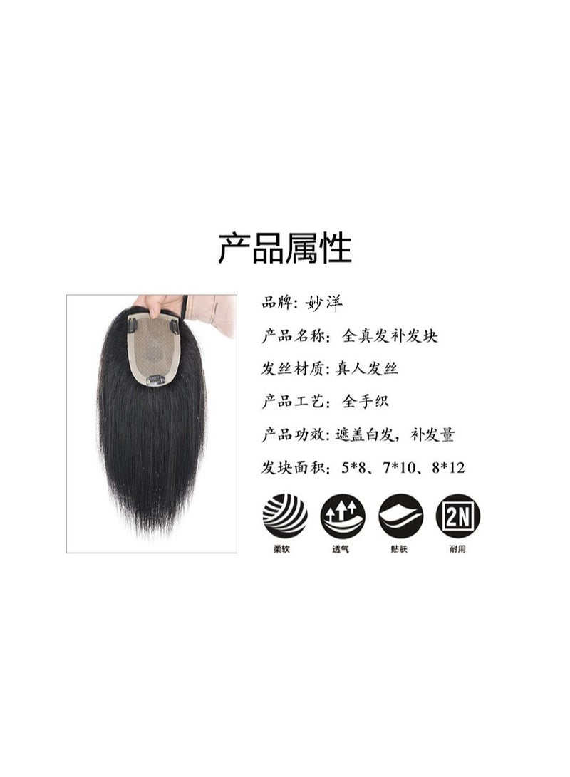 Estelle Wig Manufacturer Wholesale Full Hand Braided Single Mesh Replacement Black Ladies Head Cover White Hair Wig Piece Real Hair - Image 4