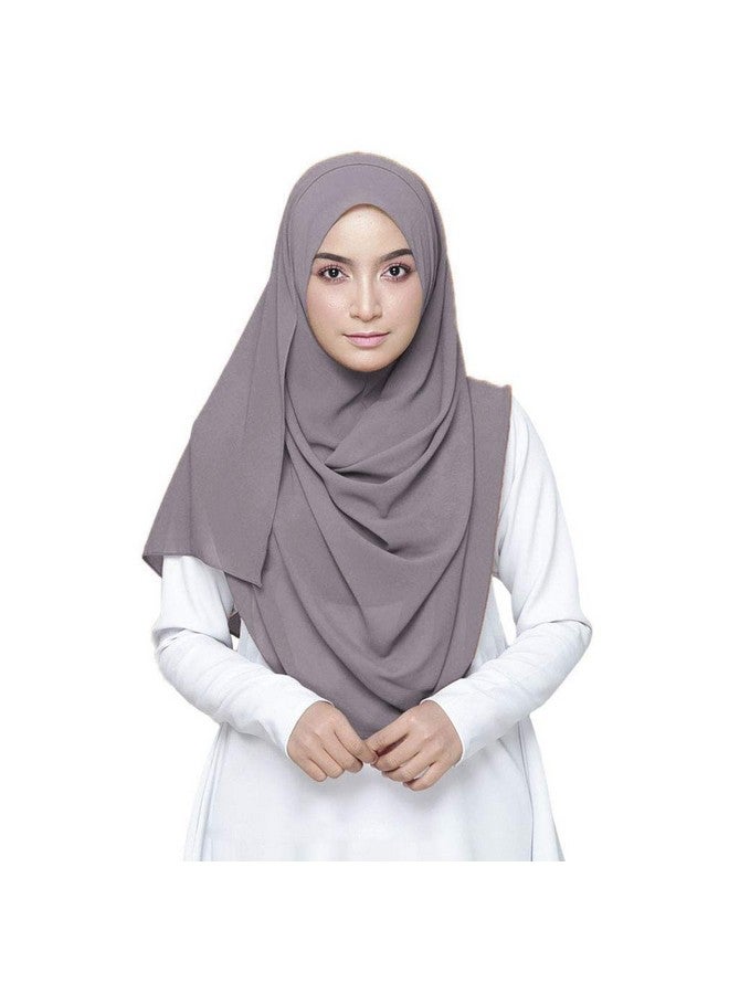 LMVERNA Solid Color Bubble Chiffon Scarf Women Muslim Hijab Long Scarf Wrap Scarves (Dark Grey), Female - Image 1