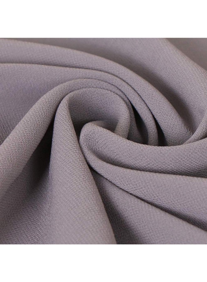 LMVERNA Solid Color Bubble Chiffon Scarf Women Muslim Hijab Long Scarf Wrap Scarves (Dark Grey), Female - Image 4