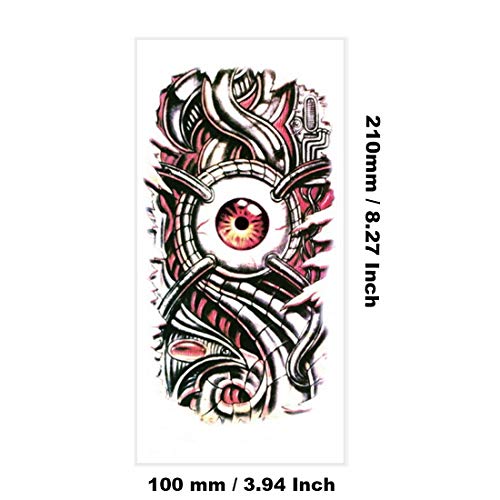 Ooopsiun 10 Sheets Large Temporary Tattoos For Men Adults, Punk Mechanical Waterproof Arm Fake Tattoos For Men - Image 4