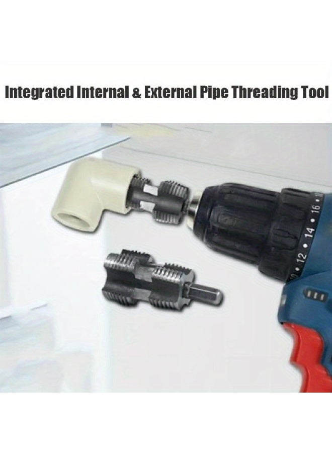 Upgraded Dual-Function PVC Pipe Threading Tool, 2-Piece Set for 1/2" and 3/4" Water Pipes - Integrated Internal & External Thread Cutter for Home Plumbing Repairs - Image 5