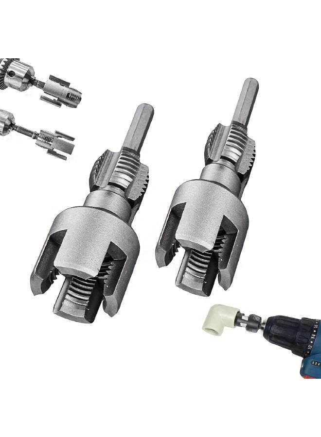 Upgraded Dual-Function PVC Pipe Threading Tool, 2-Piece Set for 1/2" and 3/4" Water Pipes - Integrated Internal & External Thread Cutter for Home Plumbing Repairs - Image 1
