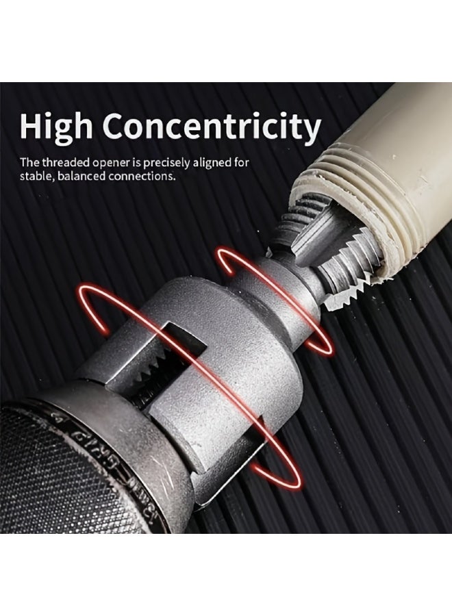 Upgraded Dual-Function PVC Pipe Threading Tool, 2-Piece Set for 1/2" and 3/4" Water Pipes - Integrated Internal & External Thread Cutter for Home Plumbing Repairs - Image 4