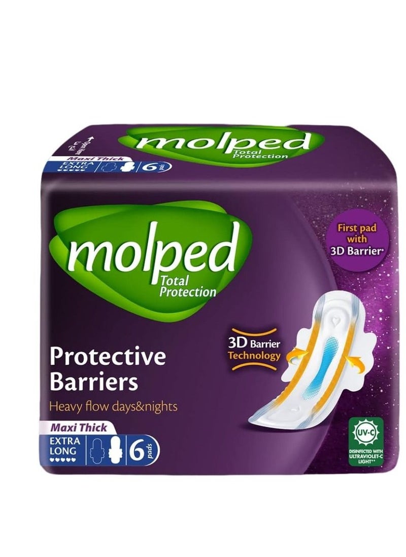 Molped Total Protection Single Pack Extra Long 6 Pads 