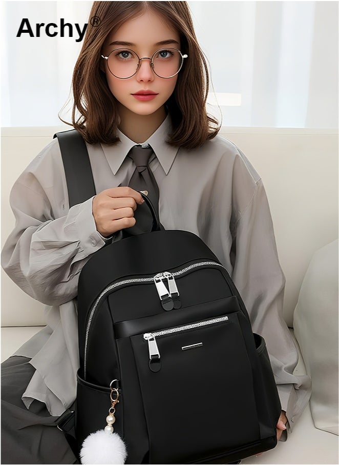 Archy Women's Travel Backpack - Lightweight Nylon Anti-Theft Daypack with Luggage Strap, Water-Resistant College Bookbag for Work/Commute/Trip  - Image 2