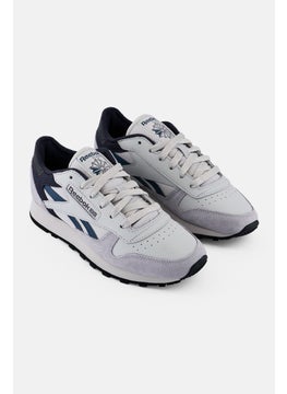 Reebok Kids Boy Classic Leather Lace Up Running Shoes, Grey  - Image 1
