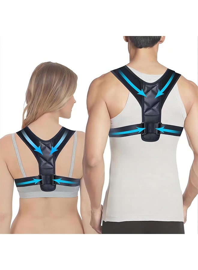Generic 1 pcs Back Brace Posture Corrector for Women and Men - Invisible & Mesh Breathable Upper Back Brace - Adjustable Back Straightener - Relieve Shoulder, Neck & Back Pain  - Image 1