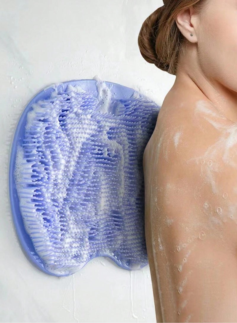 Generic 1pc Silicon Slouchy Bathing Brush For Massaging & Cleaning Back, With Suction Cup For Attaching To Bathrooms, Walls, Floors, Etc.  - Image 1
