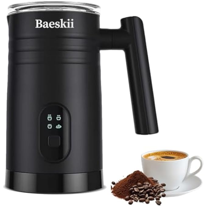 Baeskii Milk Frother 4In1 Electric Milk Steamer Automatic Hot And Cold Foam Maker And Milk Warmer For Latte Cappuccinos Macchiato 400W 2025 Newest Black - Image 1