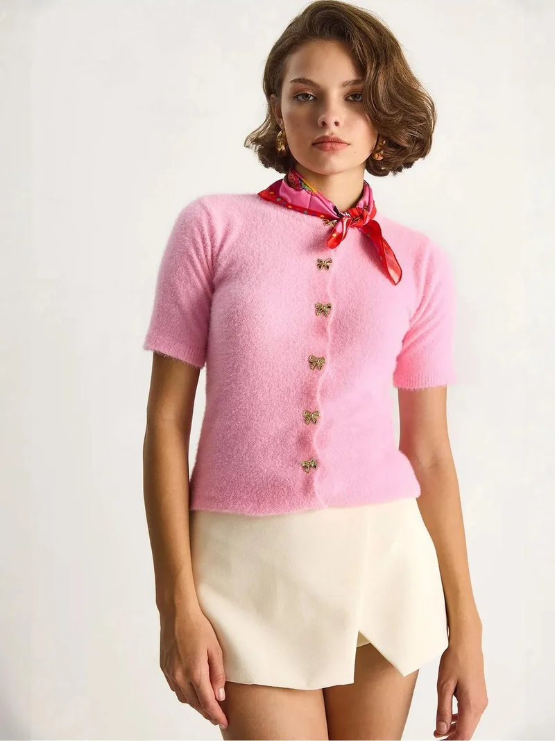 Bianco Lucci LUCCI Butterfly Buttoned Cardigan