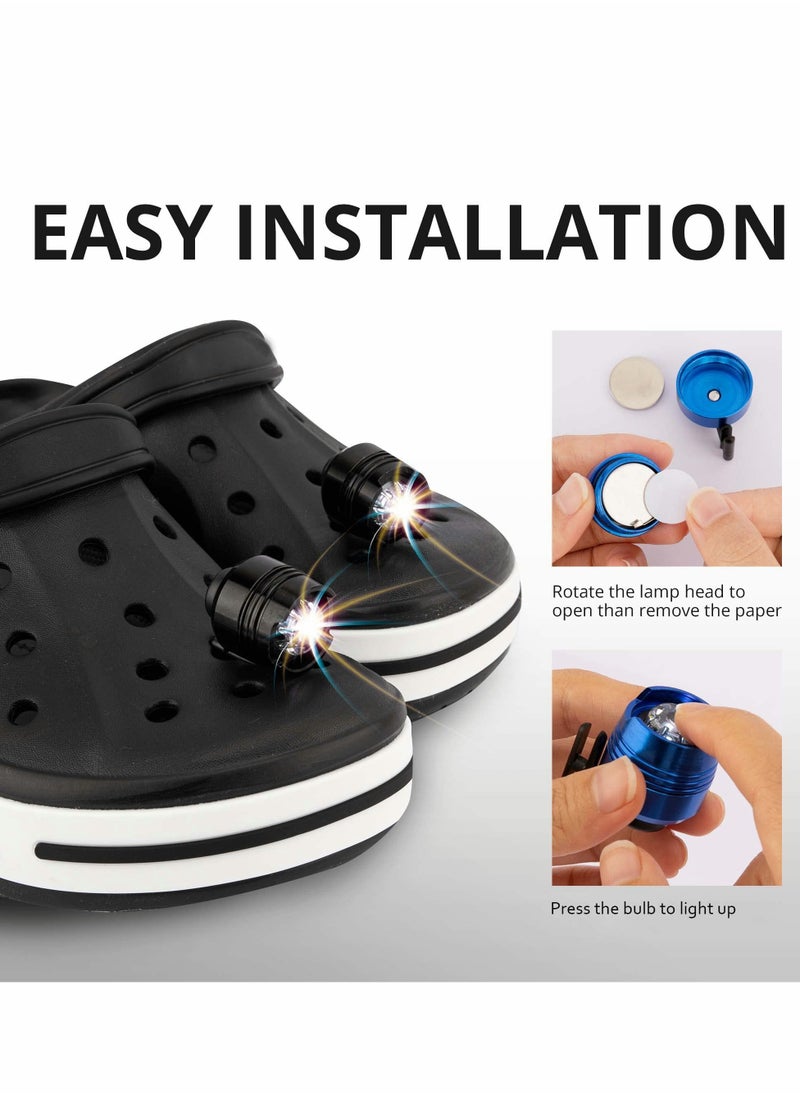 Excefore 2 Pcs Croc Charm Light for Croc Waterproof Shoes Lights Charms for Dog Walking Handy Camping Lasting 72 hours glow  - Image 4