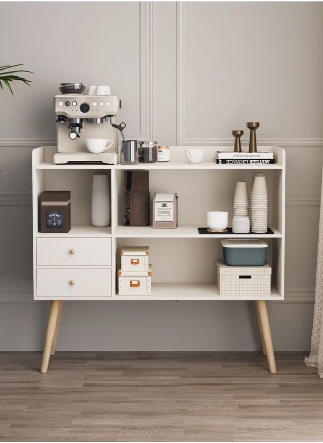 C&C Home Coffee Corner Home Kitchen Coffee Bar Cabinet Shelf With Drawers Display Cabinet Kitchen Bakers Rack Sideboard For Living Room, Bedroom Or Office 100x35x90 cm  - Image 5
