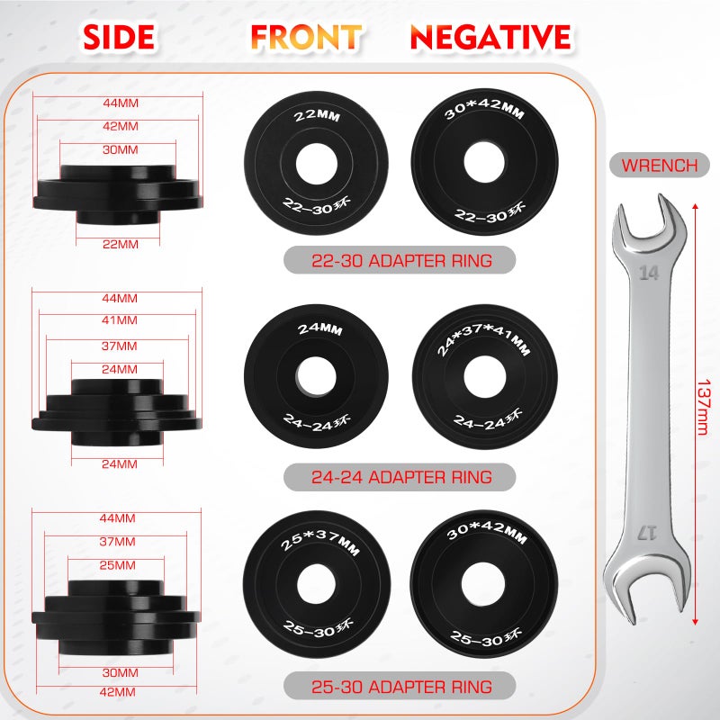BUCKLOS Bike Headset Press-in Tool, Bottom Bracket Install Removal Tool Kit, Bearing Press Tool, Bicycle Repair Accessories Suitable for BB73 BB86 BB30 BB91 BB92 PF30 - Image 3