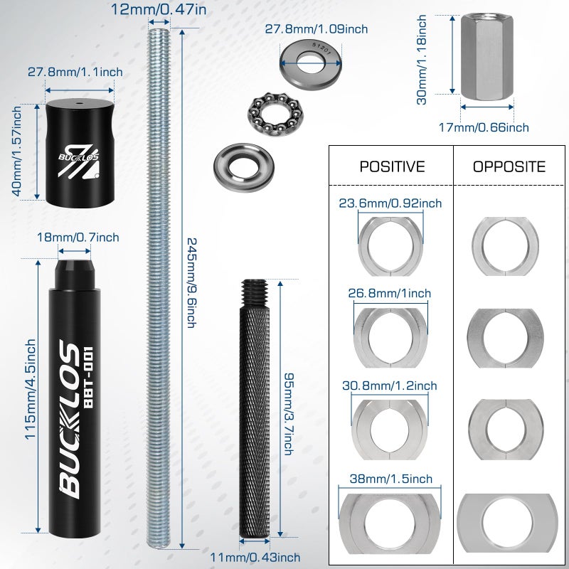 BUCKLOS Bike Headset Press-in Tool, Bottom Bracket Install Removal Tool Kit, Bearing Press Tool, Bicycle Repair Accessories Suitable for BB73 BB86 BB30 BB91 BB92 PF30 - Image 5