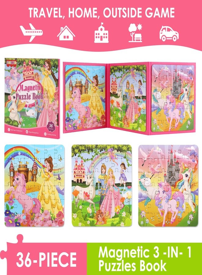 NASHRIO Magnetic Puzzles for Kids Ages 4-6, 36-Piece Toddler Travel Toys Princess Puzzles Ages 3-5, Educational Learning Magnets, Ideal Road Trip Activities Toys for 3 4 5 6 Girls - Image 2