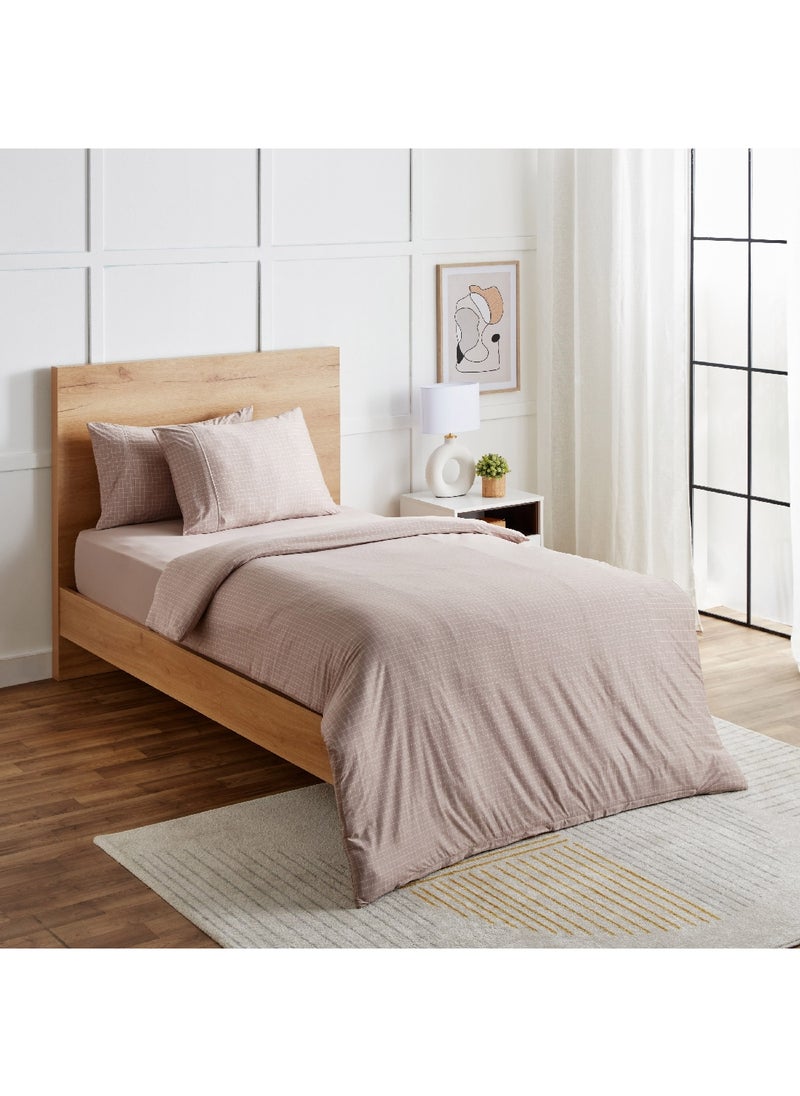 Home Box Ferum 3-Piece Striped Microfibre Queen and King Duvet and Quilt Cover Set 220 x 220 cm  - Image 1