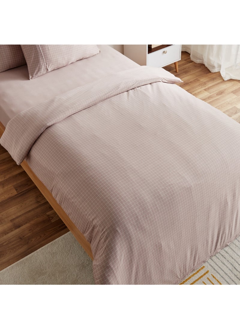 Home Box Ferum 3-Piece Striped Microfibre Queen and King Duvet and Quilt Cover Set 220 x 220 cm  - Image 4