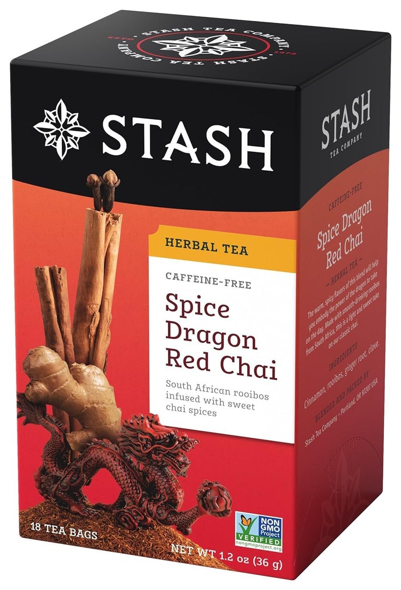 Stash Tea Spice Dragon Red Chai Herbal Tea, 18 Count - Image 1