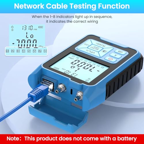 Serplex® 4 in 1 Optic Cable Tester for Fiber Optic Cable, LCD Backlight Optical Power Meter with LED Light & Automatic Calibration, Visible Red Laser Tool, Battery Operated, Battery Not Included - Image 2