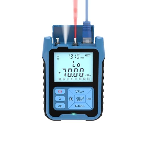 Serplex® 4 in 1 Optic Cable Tester for Fiber Optic Cable, LCD Backlight Optical Power Meter with LED Light & Automatic Calibration, Visible Red Laser Tool, Battery Operated, Battery Not Included - Image 1