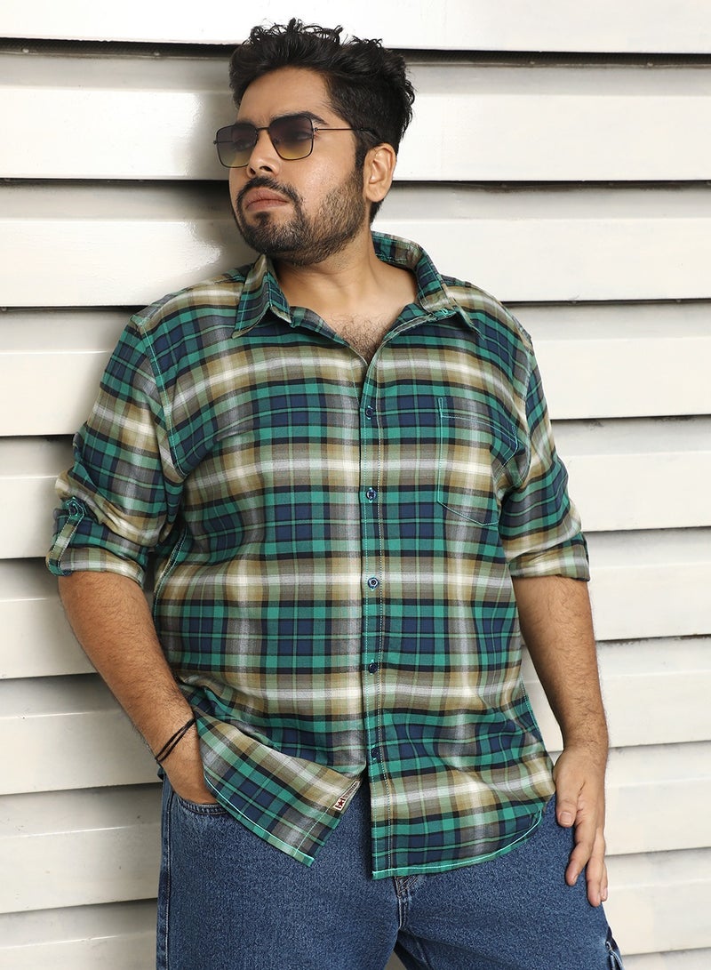 هاي ستار قميص كاجوال رجالي بقصة عادية كاروهات - Image 1