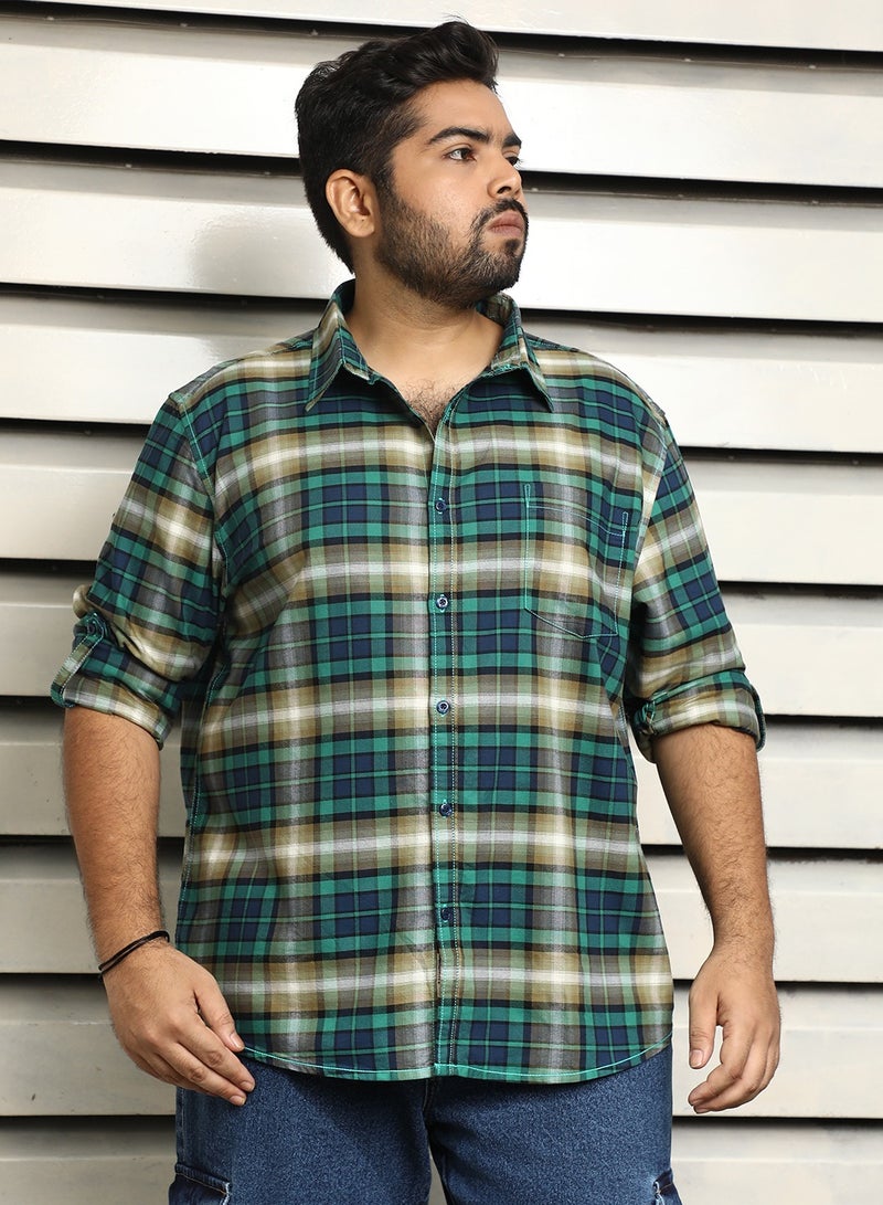 هاي ستار قميص كاجوال رجالي بقصة عادية كاروهات - Image 2