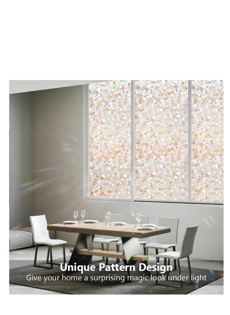 SYOSI Window Privacy Film, 3D Decorative Static Cling Window Privacy Film No Glue Removable Home Office Film Anti UV Window Cling Decorative 44.5 x 200cm  - Image 4