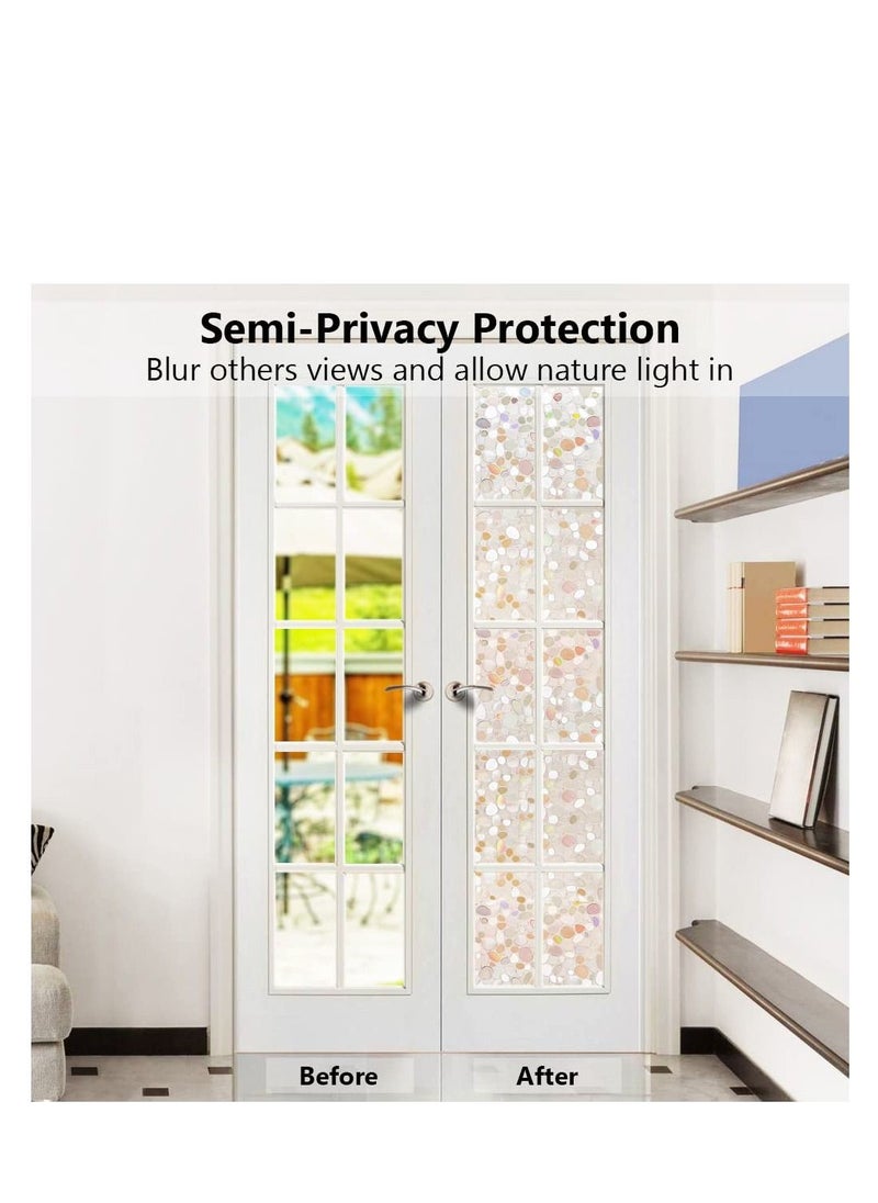 SYOSI Window Privacy Film, 3D Decorative Static Cling Window Privacy Film No Glue Removable Home Office Film Anti UV Window Cling Decorative 44.5 x 200cm  - Image 3